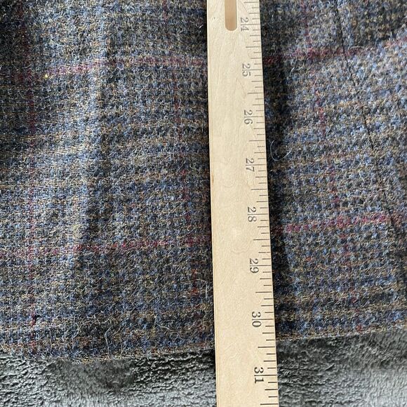 Vintage JL Colebrook Blazer Large Gray Plaid Wool Velvet Collar Academia NWOT - Picture 7 of 12